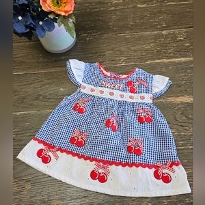 Cradle Togs Baby Dress 3/6 Months Sweet Cherry